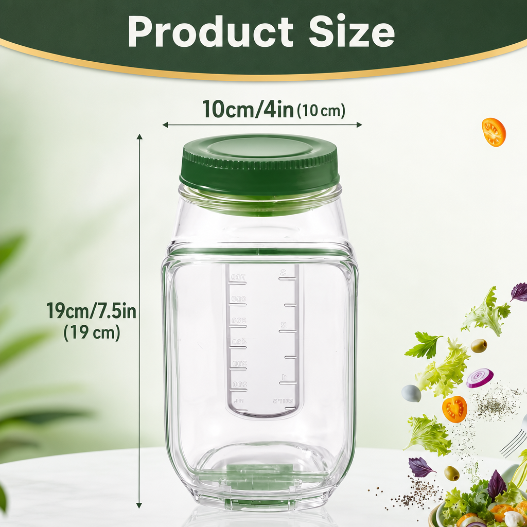 Leak Proof Salad Container with Dressing Holder for Fresh Meals