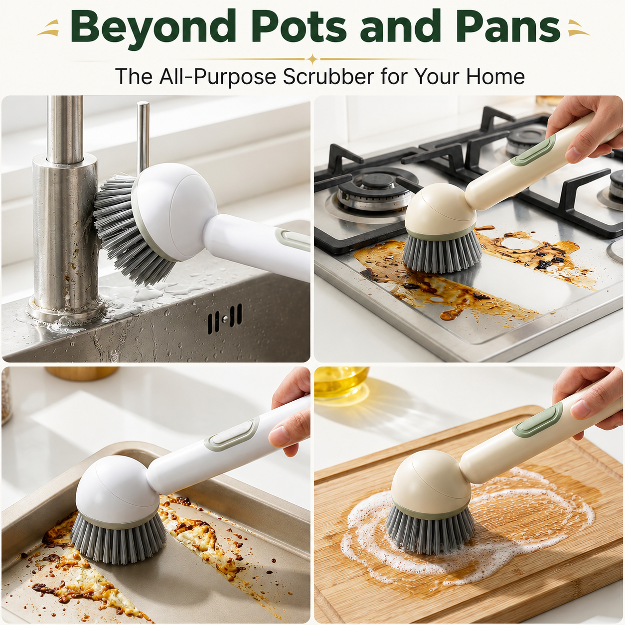 Kitchen Soap Dispensing Dish Brush for Effortless Clean Living