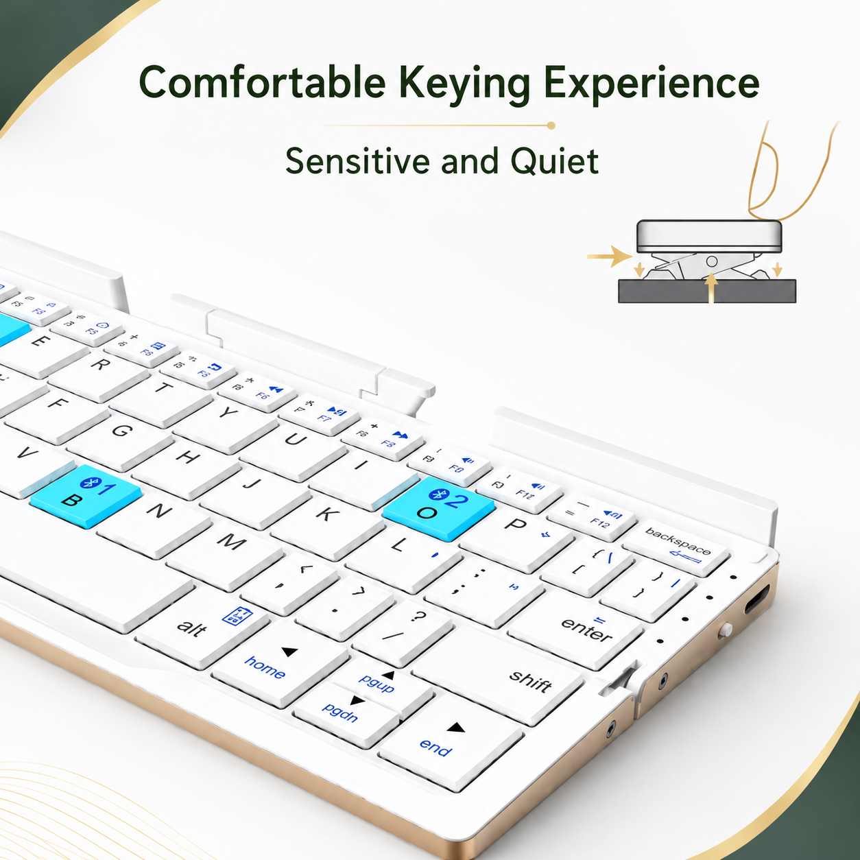 Mini Bluetooth Folding Keyboard for Phone and Tablet Travel Typing