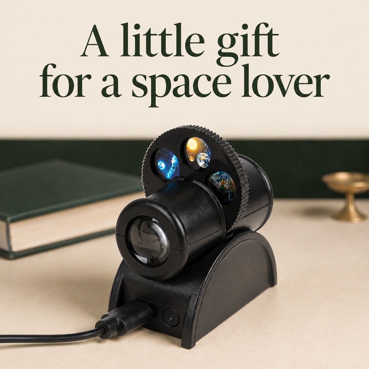 Compact Moon and Star Projector Lamp Gift for Space Lovers