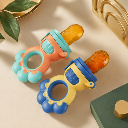 Silicone Baby Food Feeder with Easy-Grip Flower-Shaped Handle