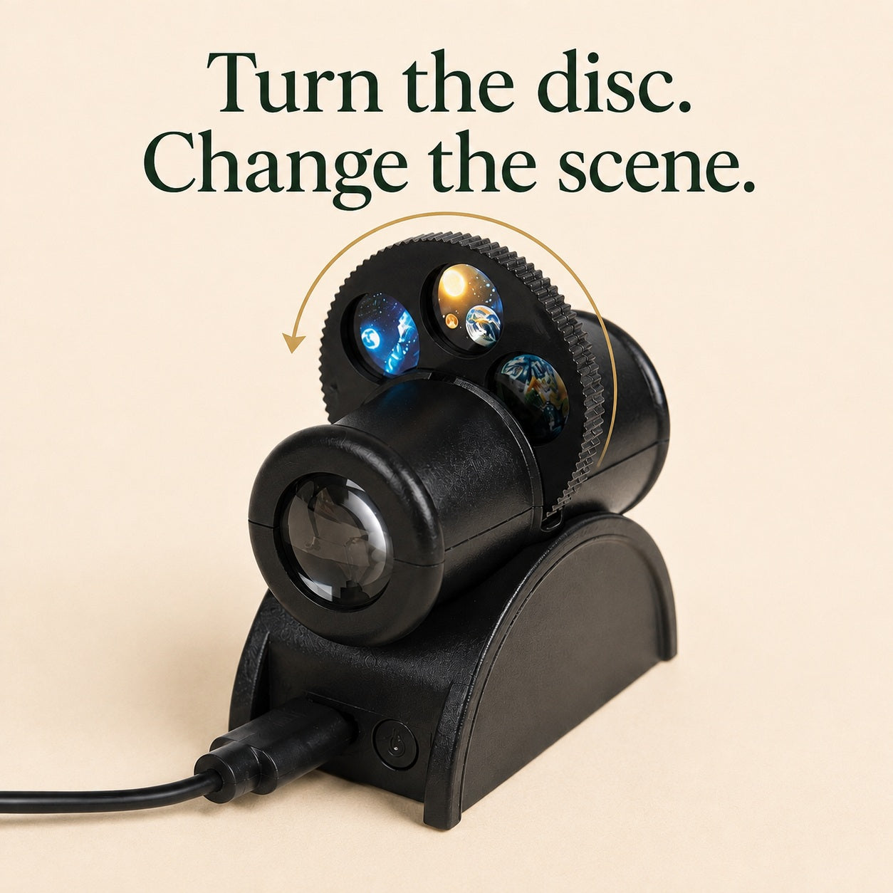 Compact Moon and Star Projector Lamp with Easy Disc Selection