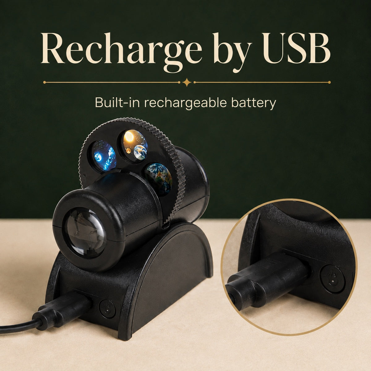 Compact Moon and Star Projector Lamp with Easy Disc Selection
