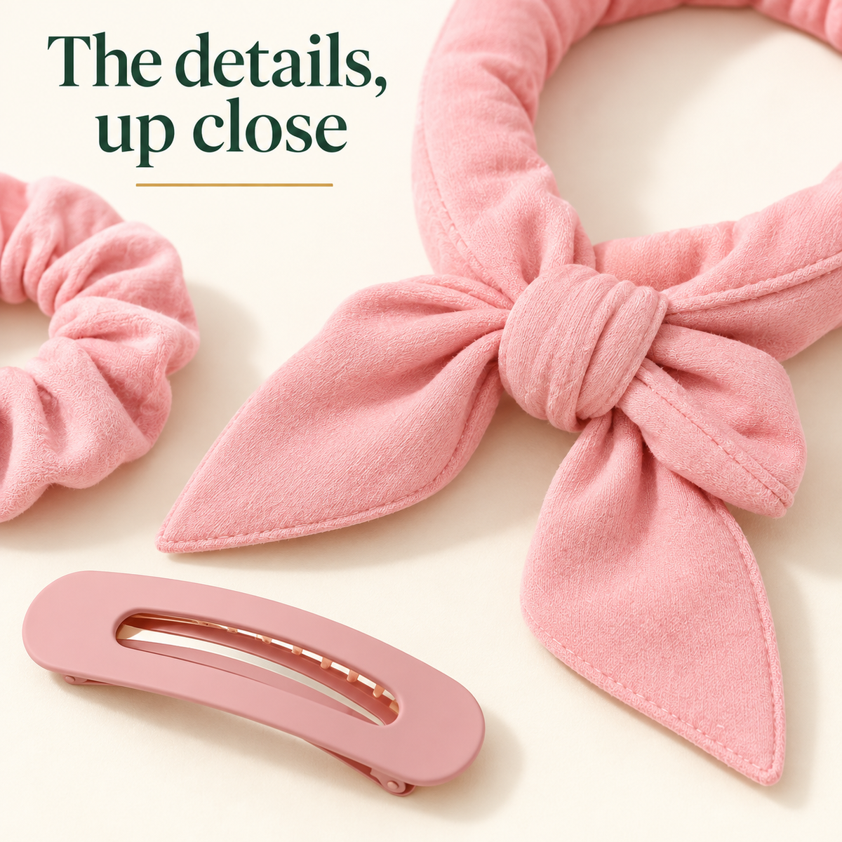 Pink Heatless Hair Curler Gift Idea — Four-Piece Ribbon Set