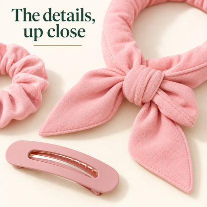 Pink Heatless Hair Curler Gift Idea — Four-Piece Ribbon Set