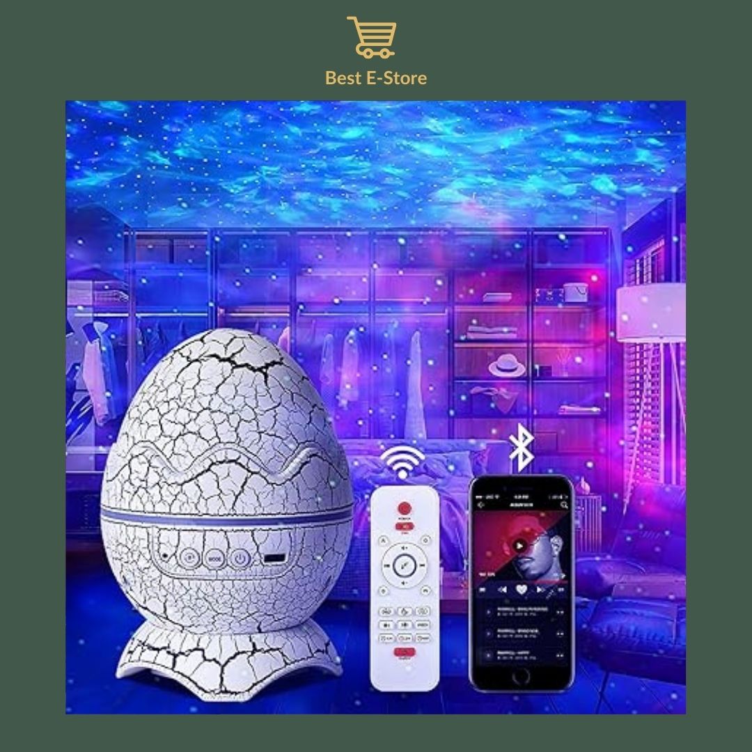 🌌 Celestial Symphony: Dinosaur Egg Night Light Projector with Bluetooth Music and White Noise 🎶