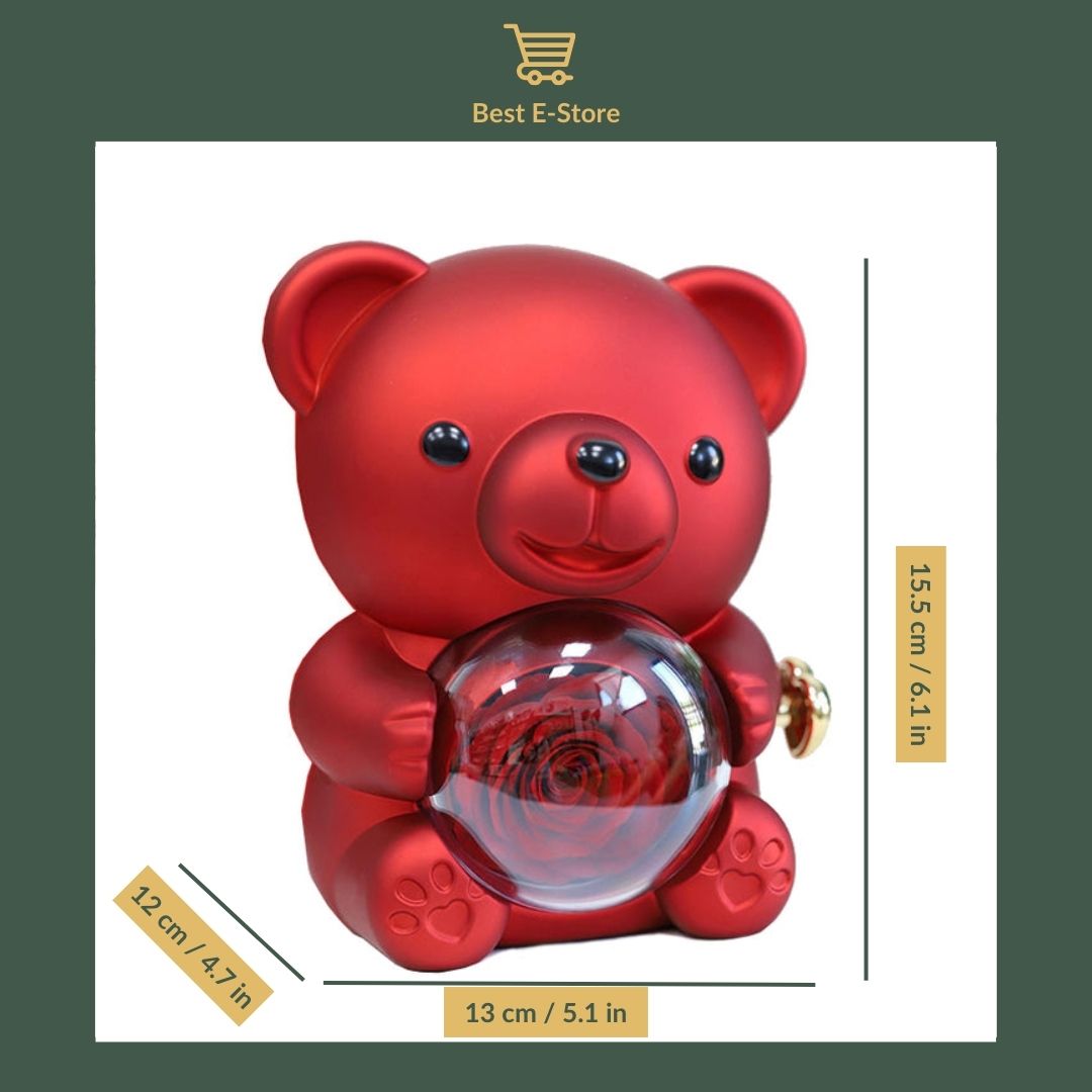 🌸 Elevate Your Jewelry Display with the Exquisite Red Rotating Bear 🌸