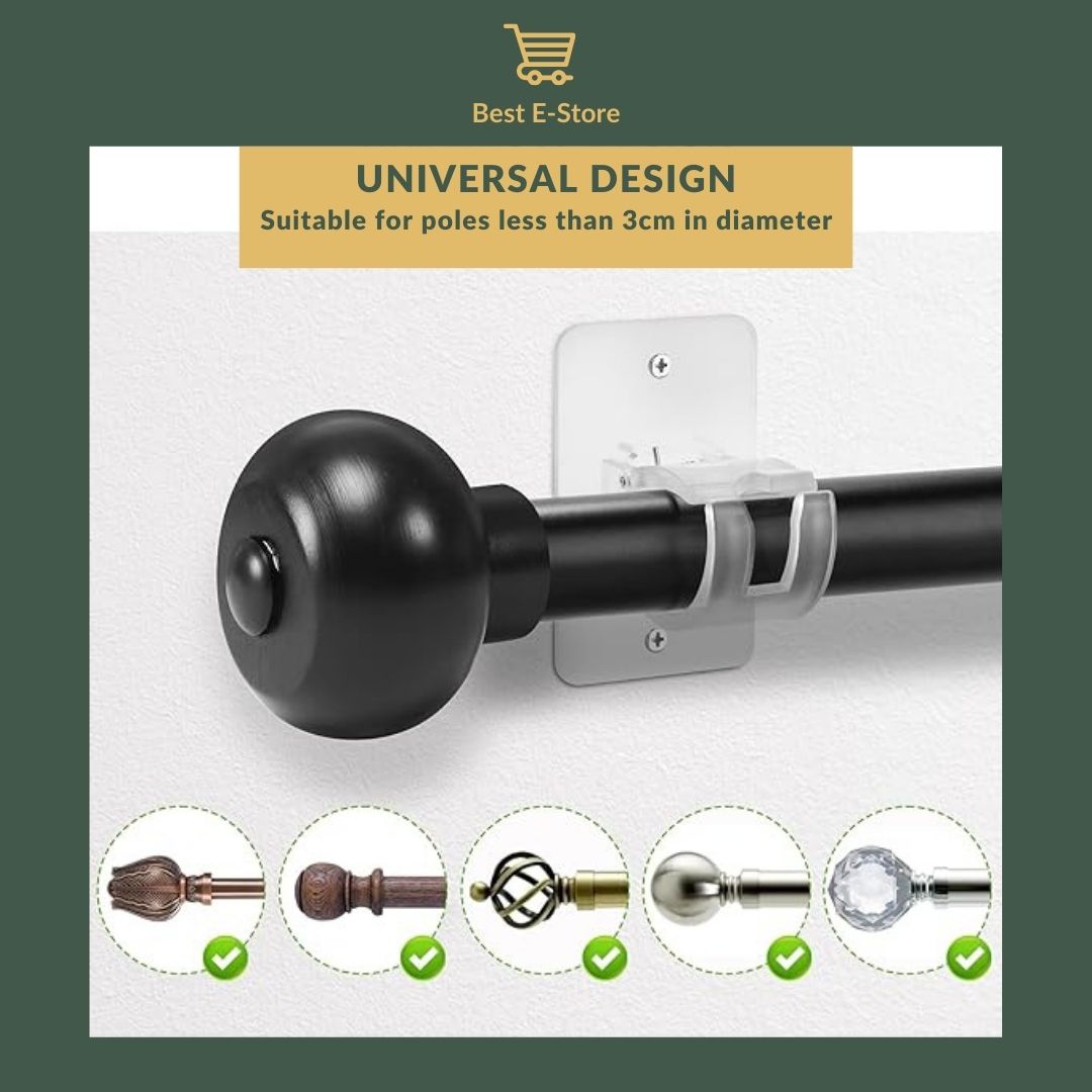 🌈 Universal Adhesive Curtain Rod Holders: Effortless Elegance for Every Room 📦