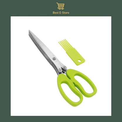 🌈 Unleash Flavor: Easy-to-Clean 5-Blade Herb Scissors with Protective Cover 🌿