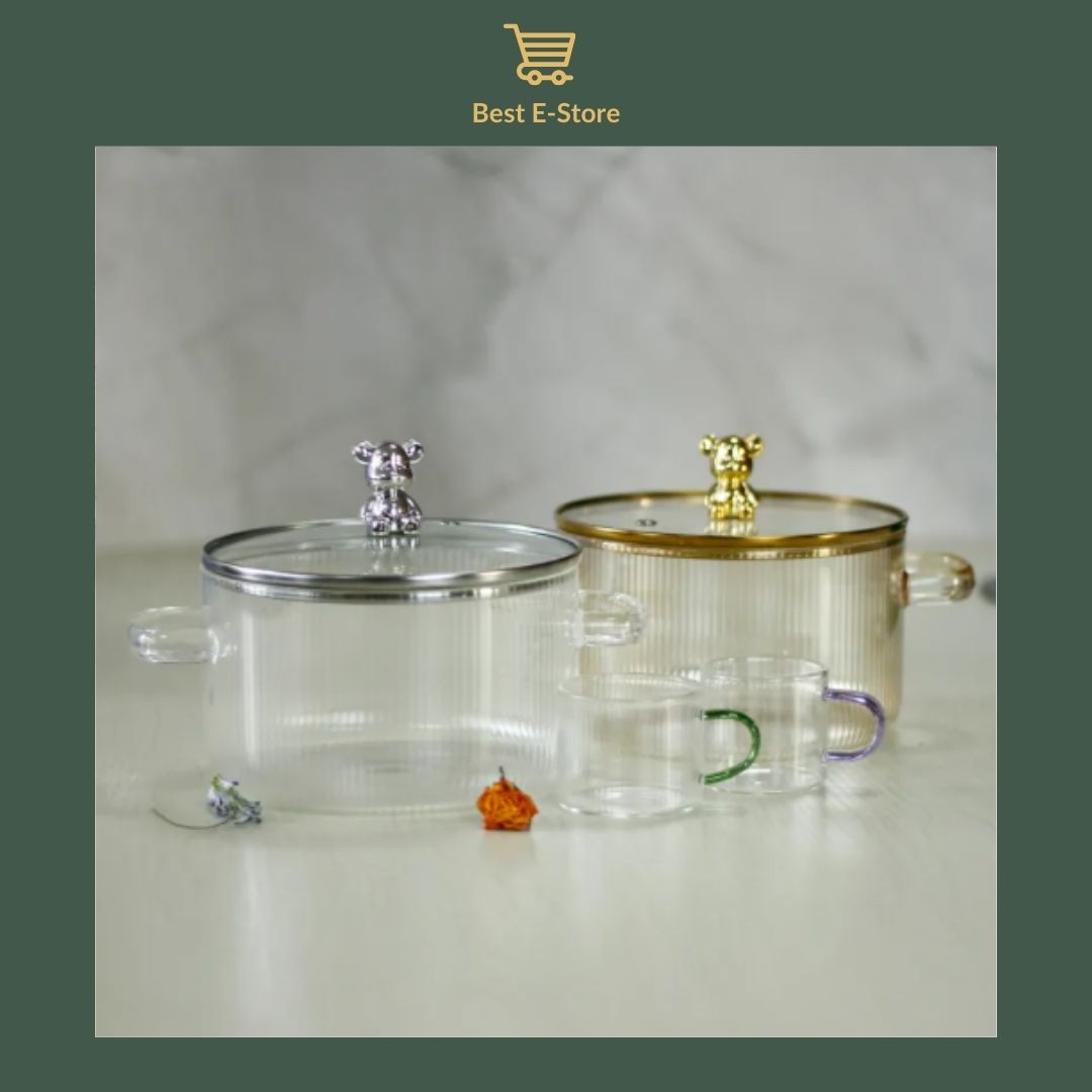 🌟Light Luxury Borosilicate Pot Collection:  Sophistication Meets Functionality🍵