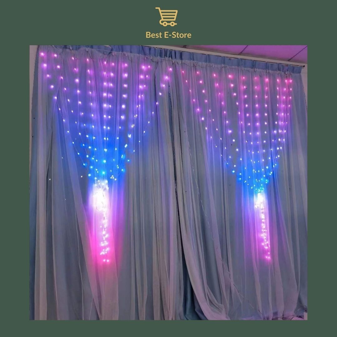 🌈✨ Illuminate Your Space: Bluetooth App Control Curtain Lights - Transform Your Space with 400 LEDs