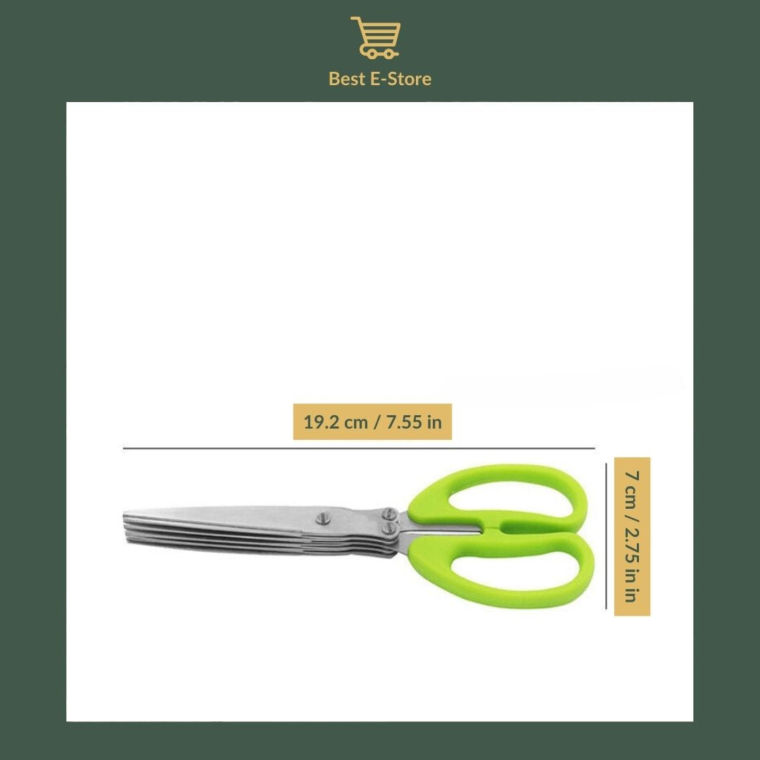 🌈 Unleash Flavor: Easy-to-Clean 5-Blade Herb Scissors with Protective Cover 🌿