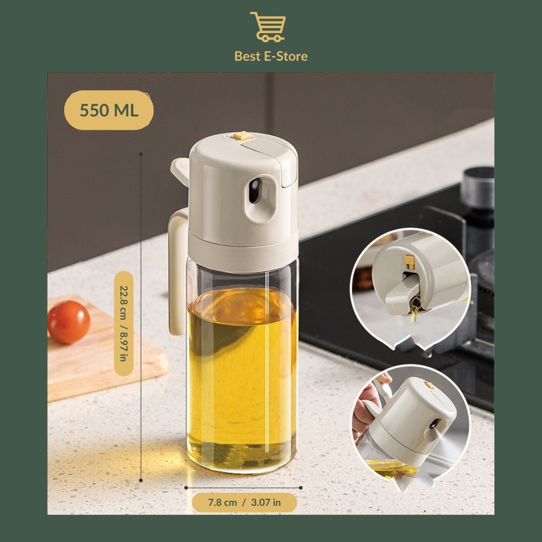 🌟 Savor the Difference: Elegant Dual-Function Oil Spray Bottle