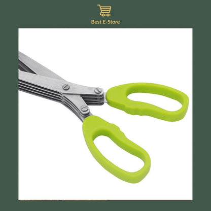 🌈 Unleash Flavor: Easy-to-Clean 5-Blade Herb Scissors with Protective Cover 🌿