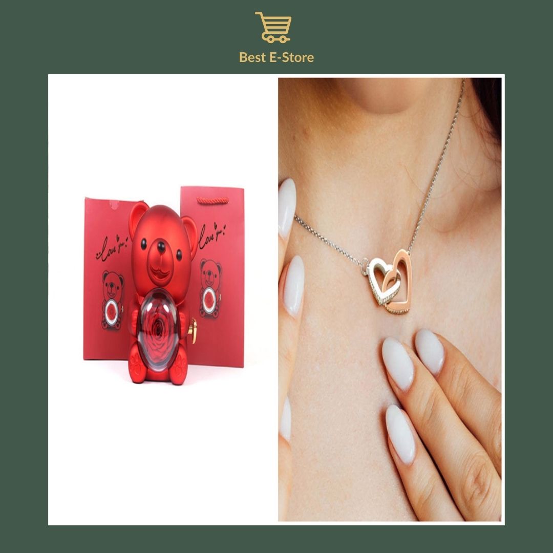 🌸 Elevate Your Jewelry Display with the Exquisite Red Rotating Bear 🌸