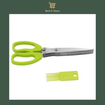 🌈 Unleash Flavor: Easy-to-Clean 5-Blade Herb Scissors with Protective Cover 🌿