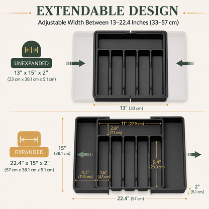 Expandable Utensil Organizer Housewarming Gift for New Home and Kitchen