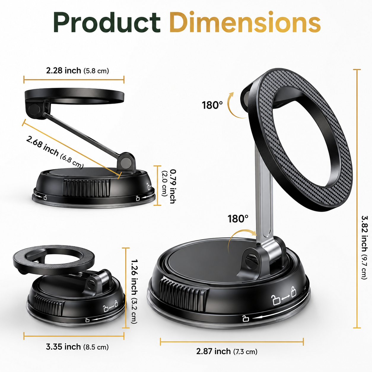 Magnetic Car Phone Holder Gift with Strong Magnet & Easy One-Second Install