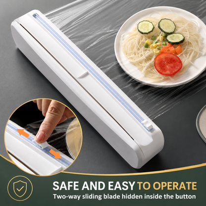 Magnetic Kitchen Wrap Dispenser with Slide Cutter for Confident Effortless Cooking