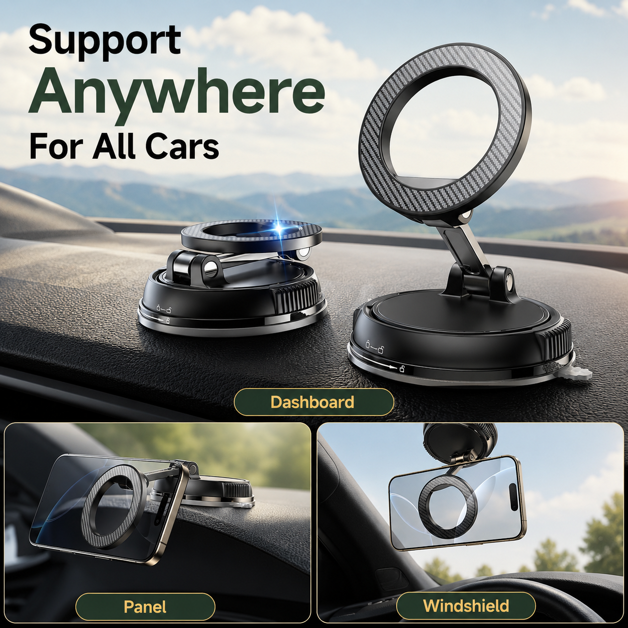 Magnetic Car Phone Holder Gift with Strong Magnet & Easy One-Second Install