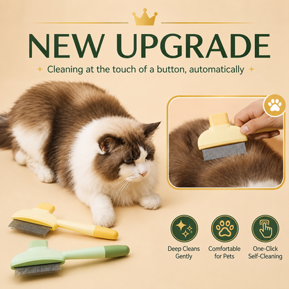 Self-Cleaning Cat Hair Remover Brush for Easy Daily Grooming & Less Shedding