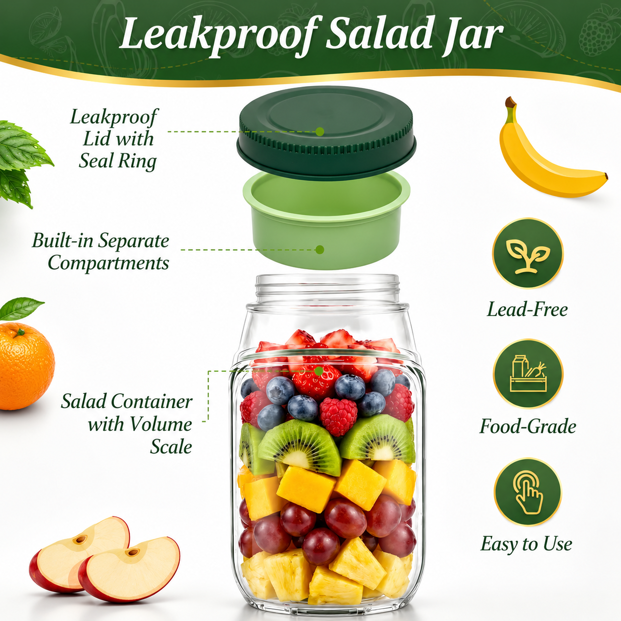 All-in-One Salad Container Gift for Health-Conscious Foodies
