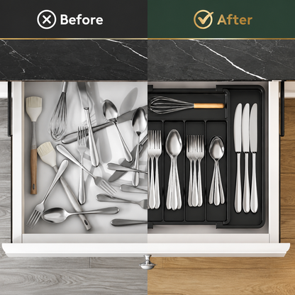 Expandable Utensil Organizer Housewarming Gift for New Home and Kitchen