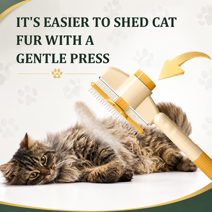 Self-Cleaning Cat Hair Remover Brush for Easy Daily Grooming & Less Shedding