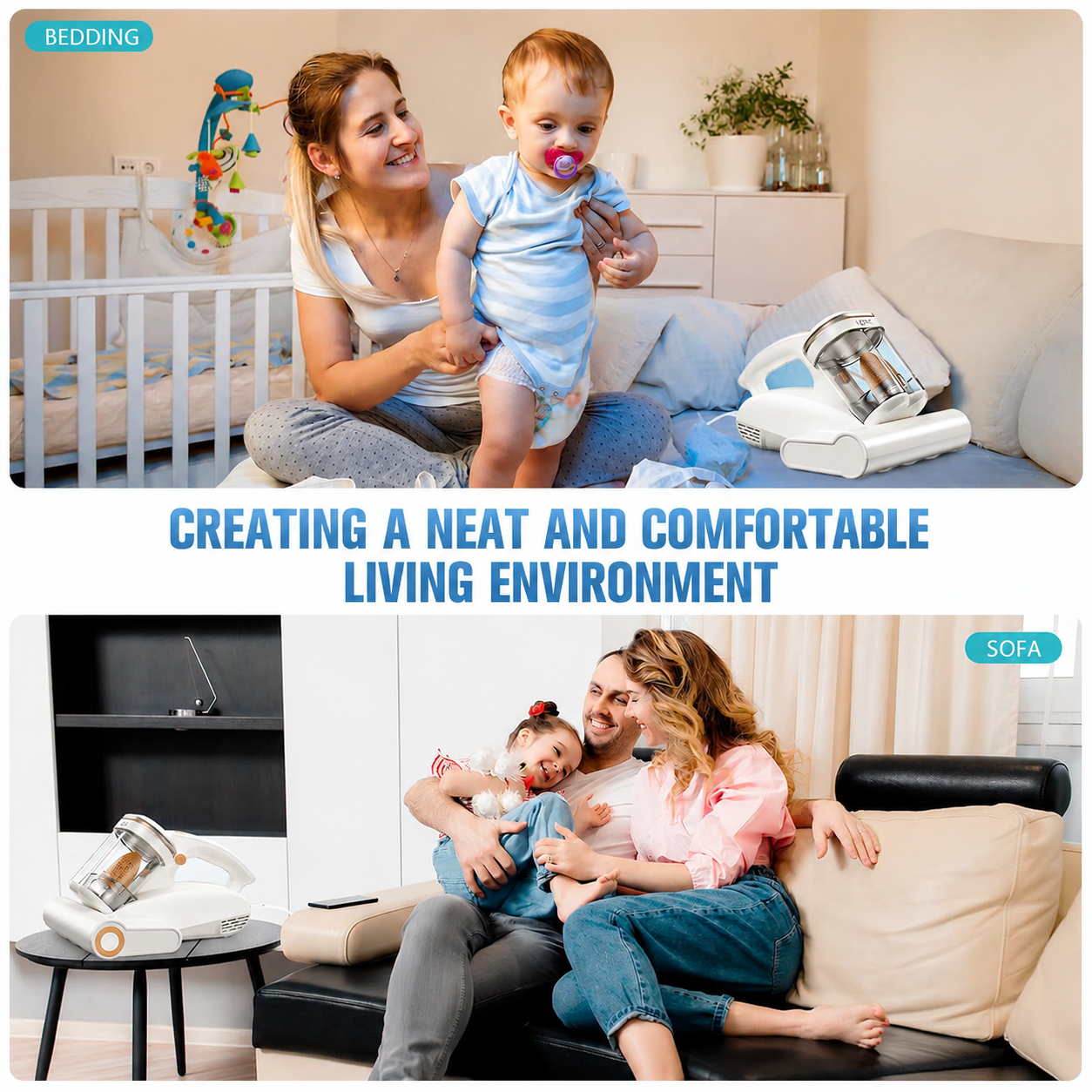 Gift-Ready Mattress Vacuum Cleaner with Hot Air and UV-C for Pet Owners