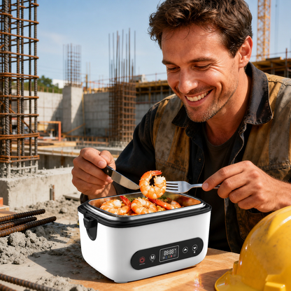 Electric Heated Lunch Box Gift Set with Cutlery for Office Car and Meals on the Go