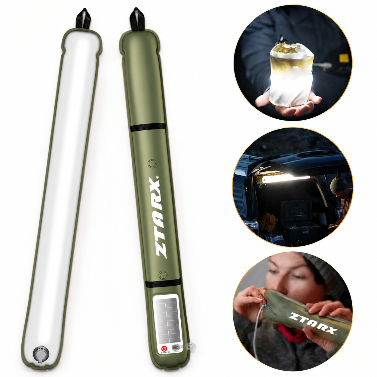 Inflatable Solar Camping Lantern Gift for Campers, RV Trips & Emergency Kits