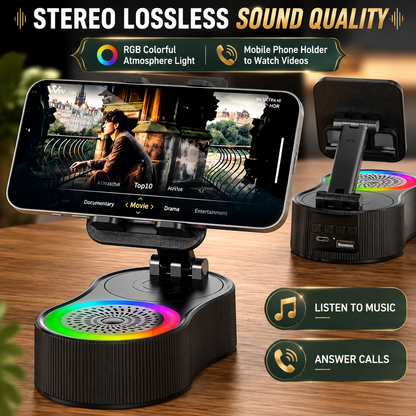 5-in-1 Bluetooth Speaker Phone Holder with Charger for Desk and Hands-Free Calls