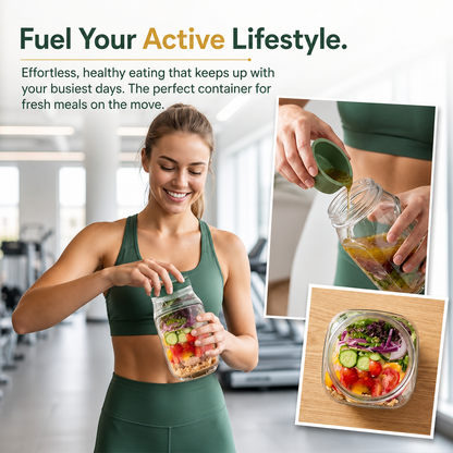 Leak Proof Salad Container with Dressing Holder for Fresh Meals