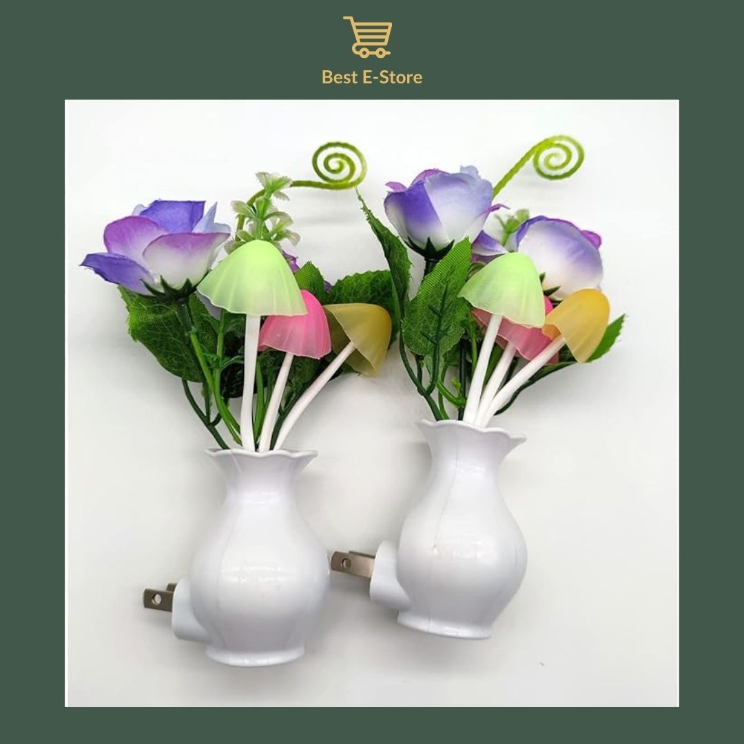 🎁 Flexible Magic Vase with Mushrooms & Rose - Ideal Gift 🎁