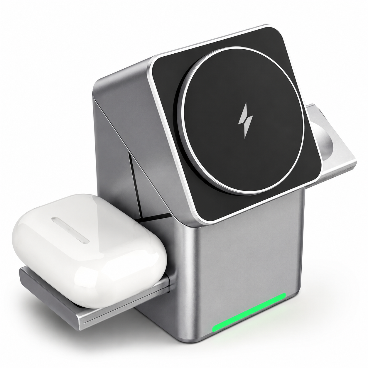 3 in 1 Wireless Charging Station with Auto-Rotating Stand for iPhone Watch AirPods