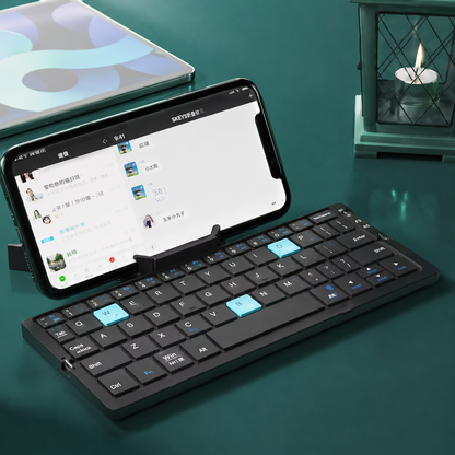 Mini Bluetooth Folding Keyboard for Phone and Tablet Travel Typing