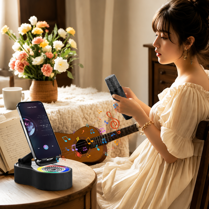5-in-1 Bluetooth Speaker Phone Holder with Charger for Desk and Hands-Free Calls