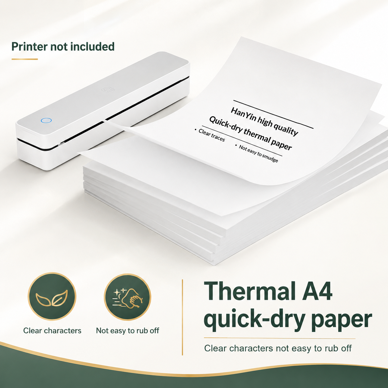 Inkless Portable Thermal Printer for Documents, Bluetooth Wireless Travel Printer