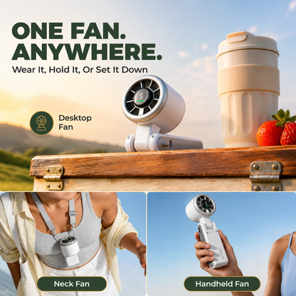 Portable Turbo Neck Fan with 5 Speeds and Ice Pack, Perfect Summer Gift for Travel