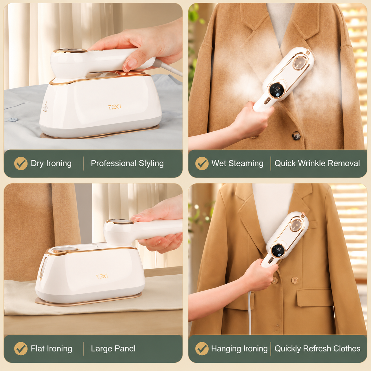Mini Steamer Iron Gift Set with LCD Display for Travelers and New Homes