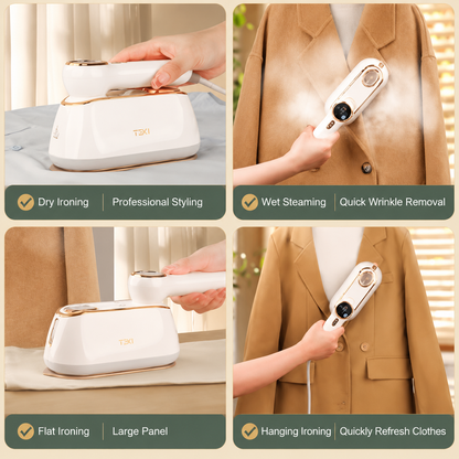 Mini Steamer Iron Gift Set with LCD Display for Travelers and New Homes