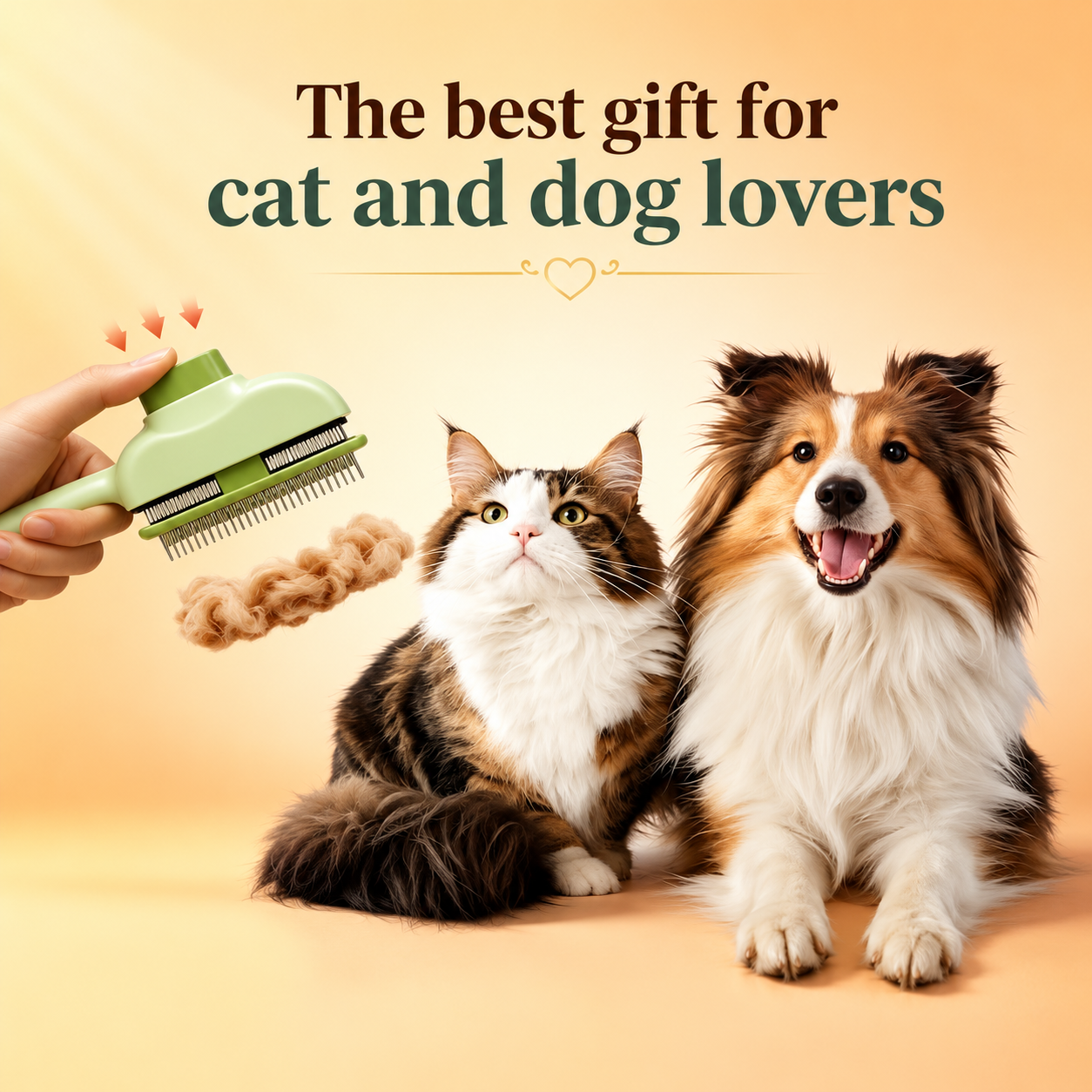 Self-Cleaning Cat Hair Remover Brush for Easy Daily Grooming & Less Shedding