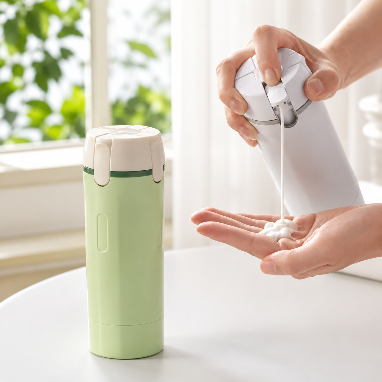 4-in-1 Travel Bottle Dispenser with Leak-Proof Caps for Easy Packing