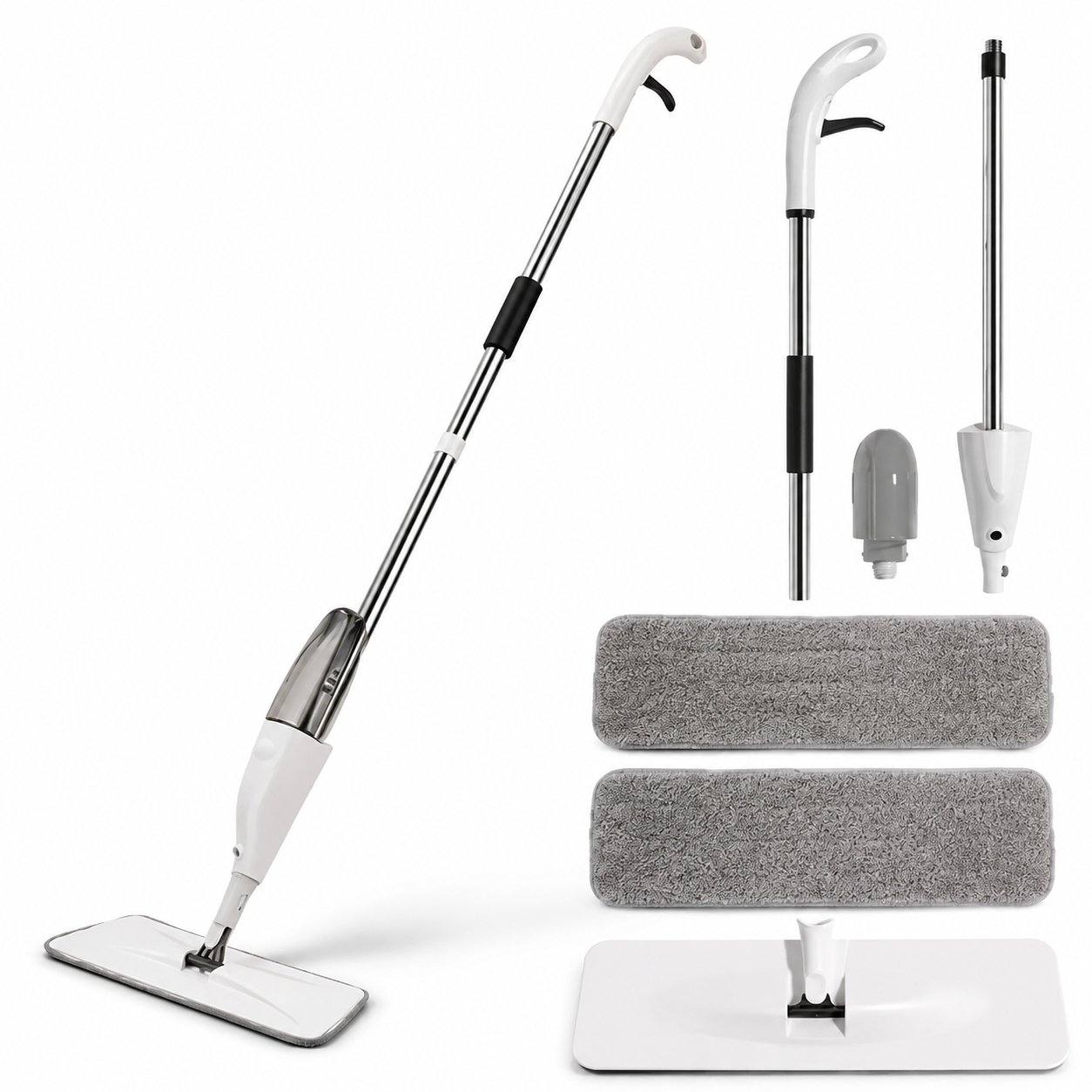 Lightweight Spray Mop for Hard Floors with 360 Swivel Head & Washable Pad