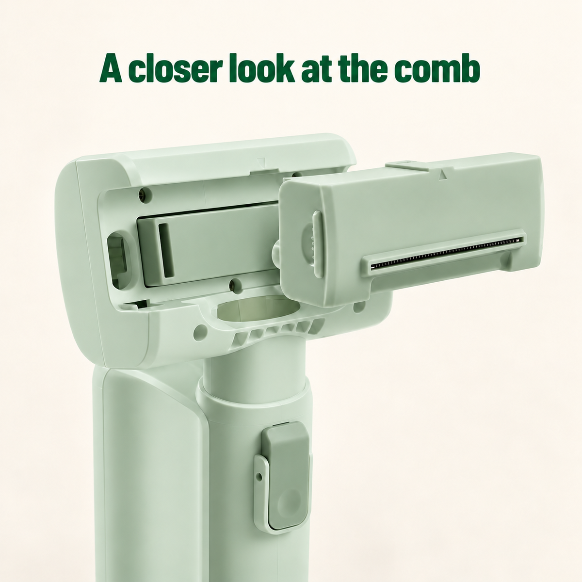 Close view of the Green CA20 comb insert and mounting head