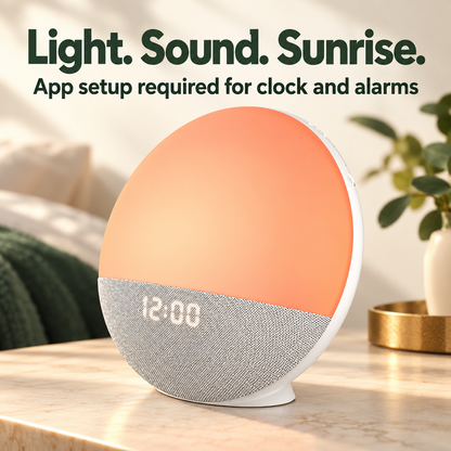 White Sunrise Clock and Bluetooth Light — A Thoughtful Bedside Gift Draft