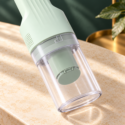 Transparent collection cup and closed internal filter of the Green CA20 vacuum