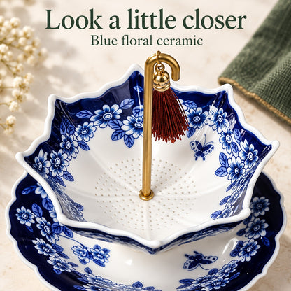Blue Floral Umbrella Tea Strainer for a Prettier Daily Tea Ritual