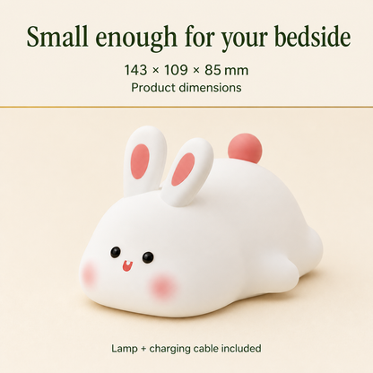 Rechargeable Rabbit Night Light with Tap Brightness and Timer