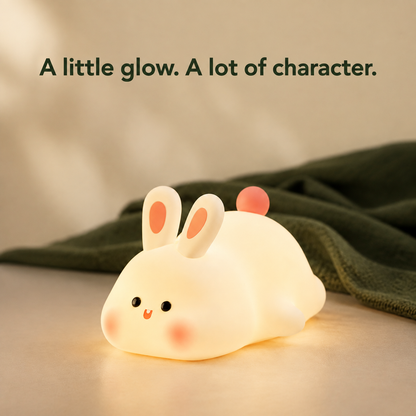 Rechargeable Rabbit Night Light with Tap Brightness and Timer